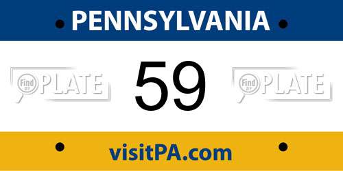 59 Pennsylvania License Plate