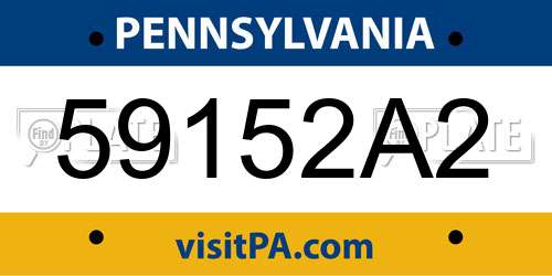 59152A2 Pennsylvania License Plate