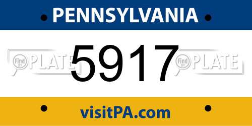 5917 Pennsylvania License Plate