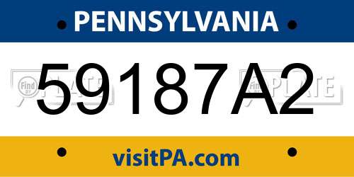 59187A2 Pennsylvania License Plate
