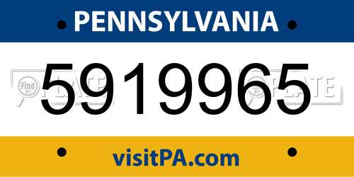 5919965 Pennsylvania License Plate