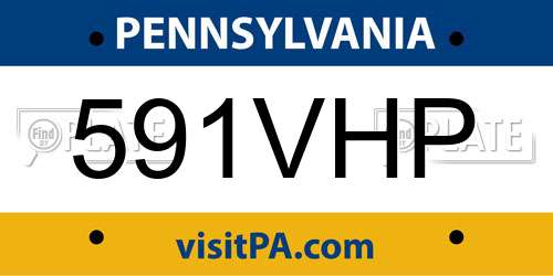 591VHP Pennsylvania License Plate