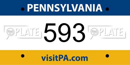593 Pennsylvania License Plate