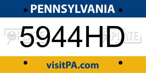 5944HD Pennsylvania License Plate