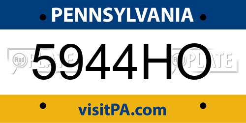 5944HO Pennsylvania License Plate