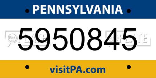 5950845 Pennsylvania License Plate