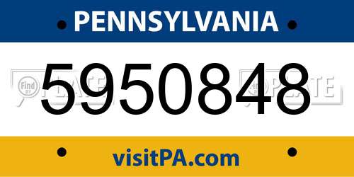 5950848 Pennsylvania License Plate