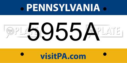 5955A Pennsylvania License Plate