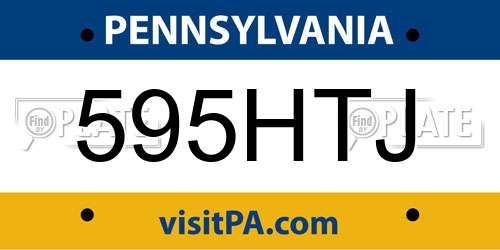 595HTJ Pennsylvania License Plate