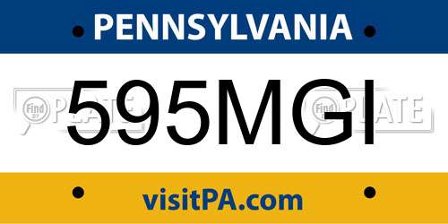 595MGI Pennsylvania License Plate