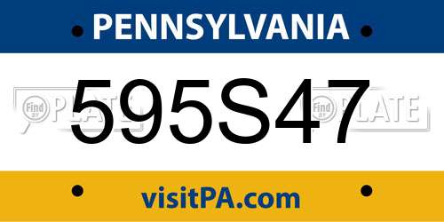 595S47 Pennsylvania License Plate