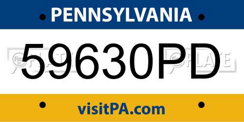 59630PD Pennsylvania License Plate