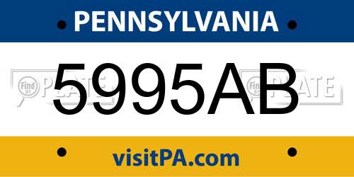5995AB Pennsylvania License Plate