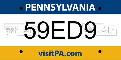 59ED9 Pennsylvania License Plate