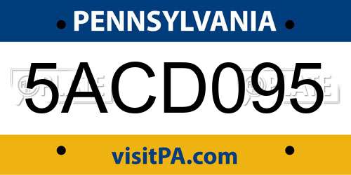 5ACD095 Pennsylvania License Plate