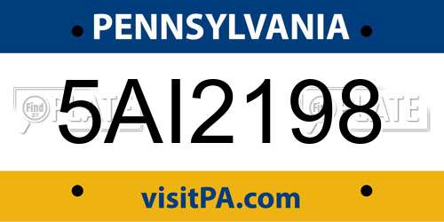 5AI2198 Pennsylvania License Plate
