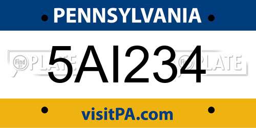 5AI234 Pennsylvania License Plate