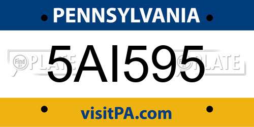 5AI595 Pennsylvania License Plate