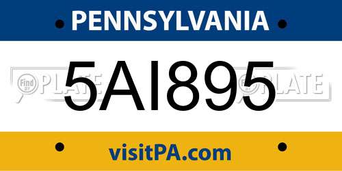 5AI895 Pennsylvania License Plate