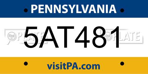 5AT481 Pennsylvania License Plate