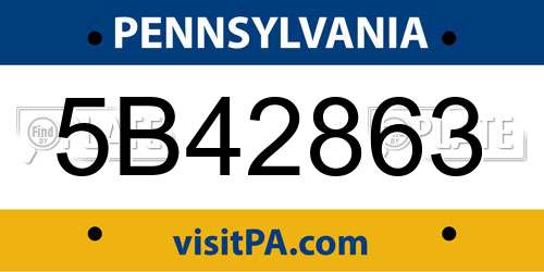 5B42863 Pennsylvania License Plate