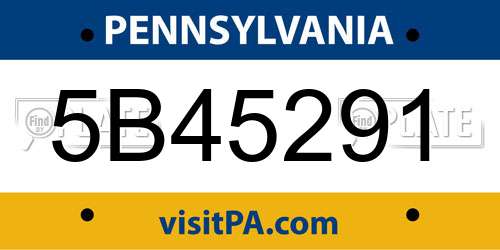 5B45291 Pennsylvania License Plate