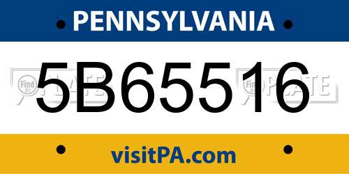 5B65516 Pennsylvania License Plate
