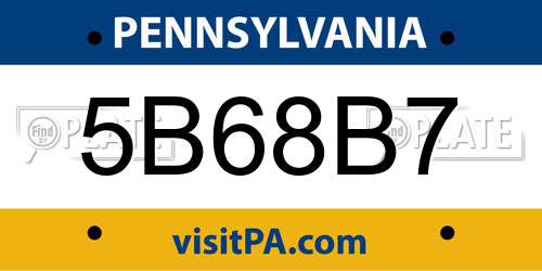 5B68B7 Pennsylvania License Plate