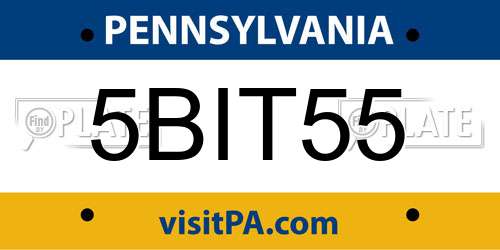5BIT55 Pennsylvania License Plate