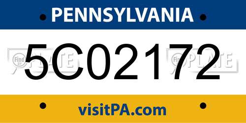 5C02172 Pennsylvania License Plate