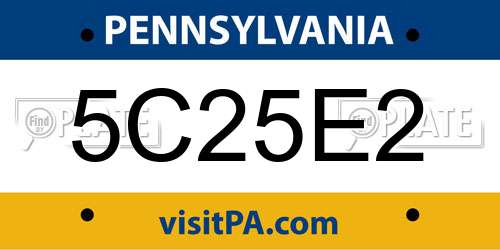 5C25E2 Pennsylvania License Plate