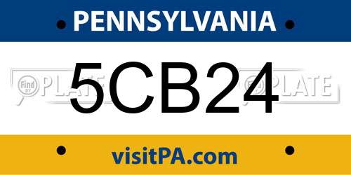 5CB24 Pennsylvania License Plate