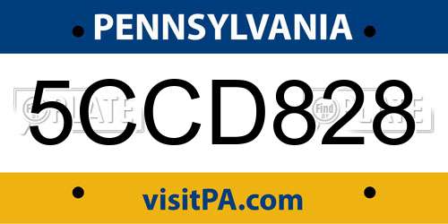 5CCD828 Pennsylvania License Plate