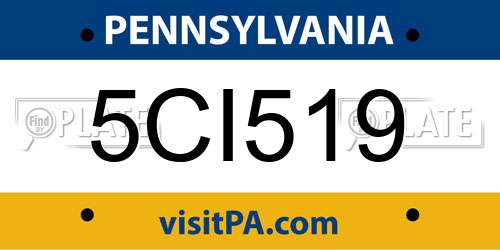 5CI519 Pennsylvania License Plate