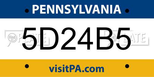 5D24B5 Pennsylvania License Plate