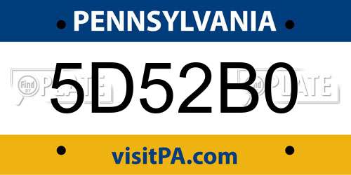 5D52B0 Pennsylvania License Plate