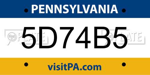 5D74B5 Pennsylvania License Plate