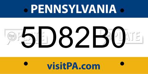 5D82B0 Pennsylvania License Plate