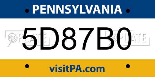 5D87B0 Pennsylvania License Plate