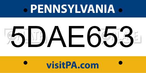 5DAE653 Pennsylvania License Plate