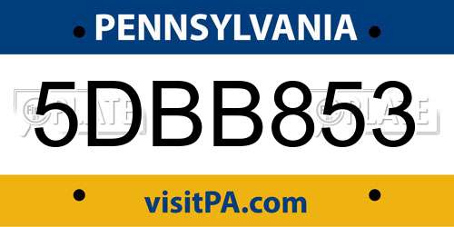 5DBB853 Pennsylvania License Plate