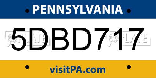 5DBD717 Pennsylvania License Plate