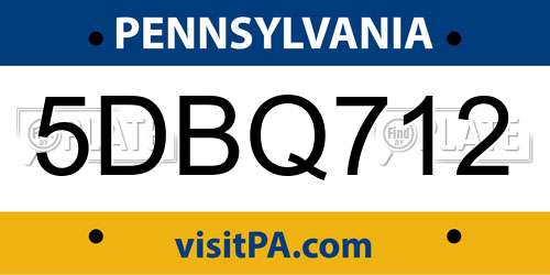 5DBQ712 Pennsylvania License Plate