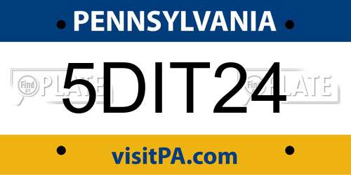 5DIT24 Pennsylvania License Plate