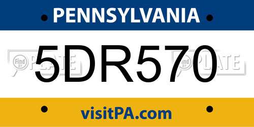 5DR570 Pennsylvania License Plate
