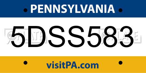 5DSS583 Pennsylvania License Plate