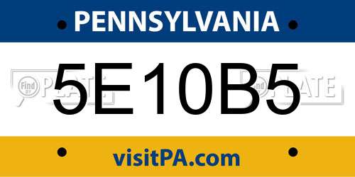5E10B5 Pennsylvania License Plate