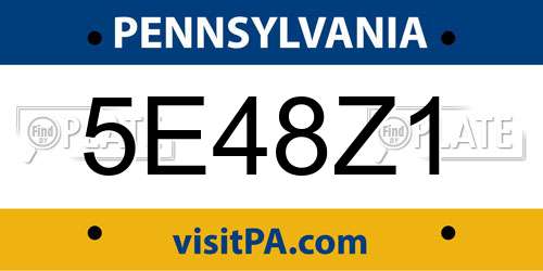 5E48Z1 Pennsylvania License Plate