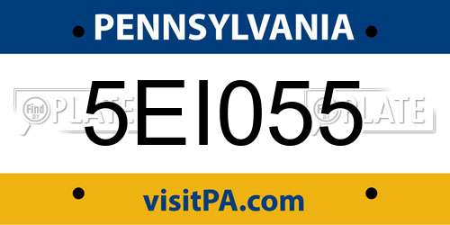 5EI055 Pennsylvania License Plate