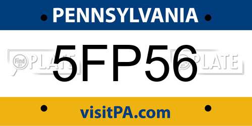 5FP56 Pennsylvania License Plate